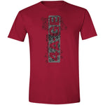 Red t-shirt featuring a highly detailed, exploded technical parts diagram of a Toyota 4A-GE 4-cylinder engine block and internals.