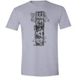 Grey t-shirt featuring a highly detailed, exploded technical parts diagram of a Toyota 4A-GE 4-cylinder engine block and internals.